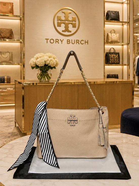 Tory Burch Handbags - Tory Burch McGraw Chain Tote Bag with Free Bag Scarf & Dust Bag.